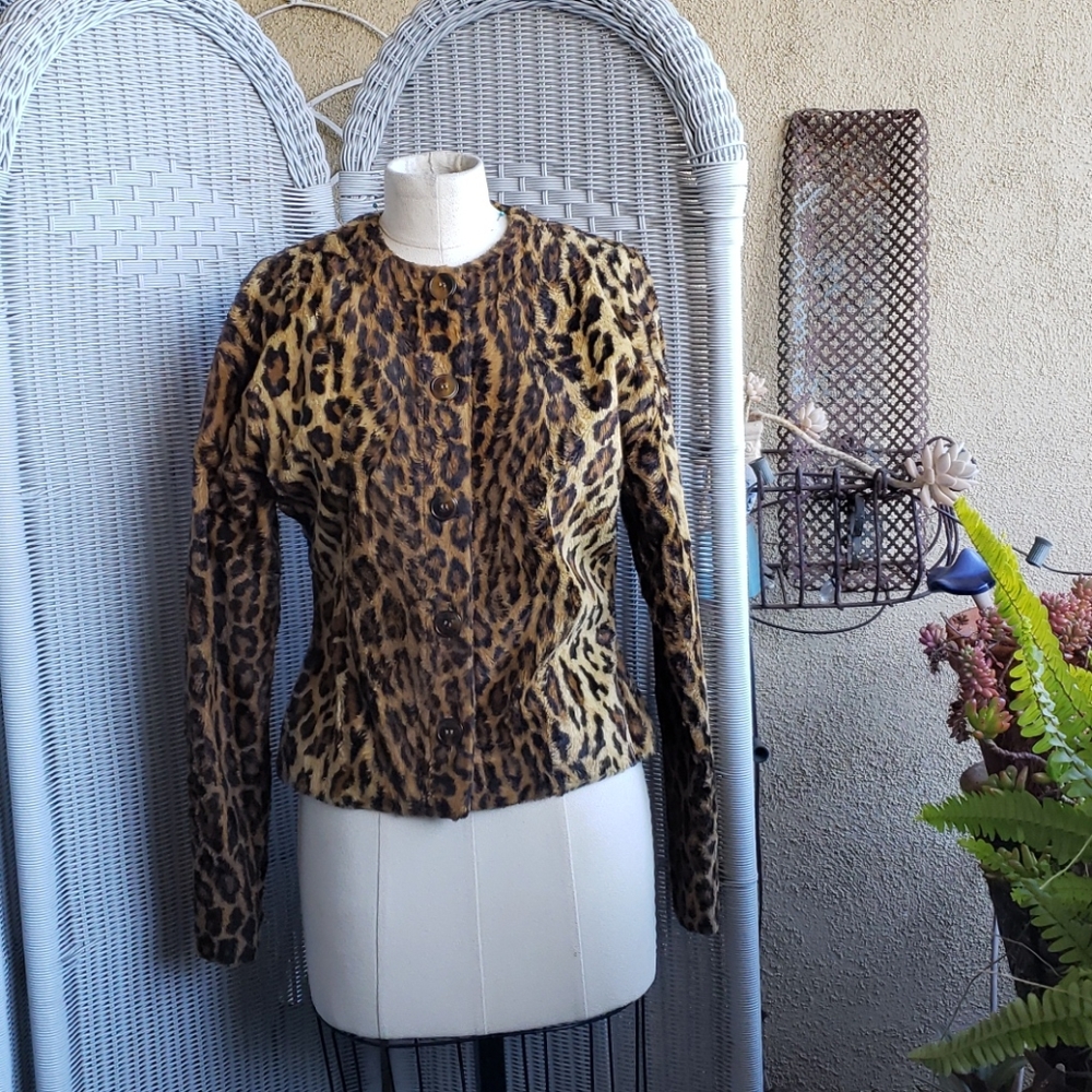 Vintage Bill Blass fury leopard jacket